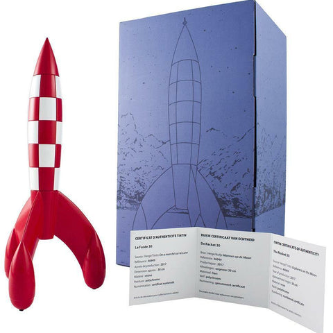 Tintin: Destination Moon - Rocket 30 cm - Destination Moon, exceptional collecting, Kuifje, lunar rocket, Moulinsart, raket, Red White, Rocket, Tim, Tintin, tintinimaginatio - Gadgetz Home