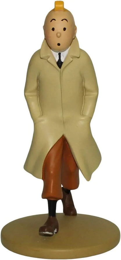 Tintin figurine in Trench Coat - Made by Moulinsart 12 cm - Bobbi, Bobbie, Kuifje, Milou, Moulinsart, Musée Imaginaire, Snowy - Gadgetz Home