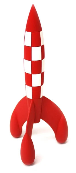 Tintin Rocket figurine - 17 cm red-white Official Tintin/Moulinsart production - kuifje, lunar rocket, Rocket, rocket 17 cm, rocket red white, Tim, Tintin, tintin rocket - Gadgetz Home