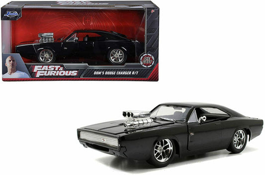 Fast & Furious Diecast Model 1/24 Dom's 1970 Dodge Charger Matt Black - 1970 Dodge Charger, cars, diecast, diecast car, fast and furious, movies - Gadgetz Home