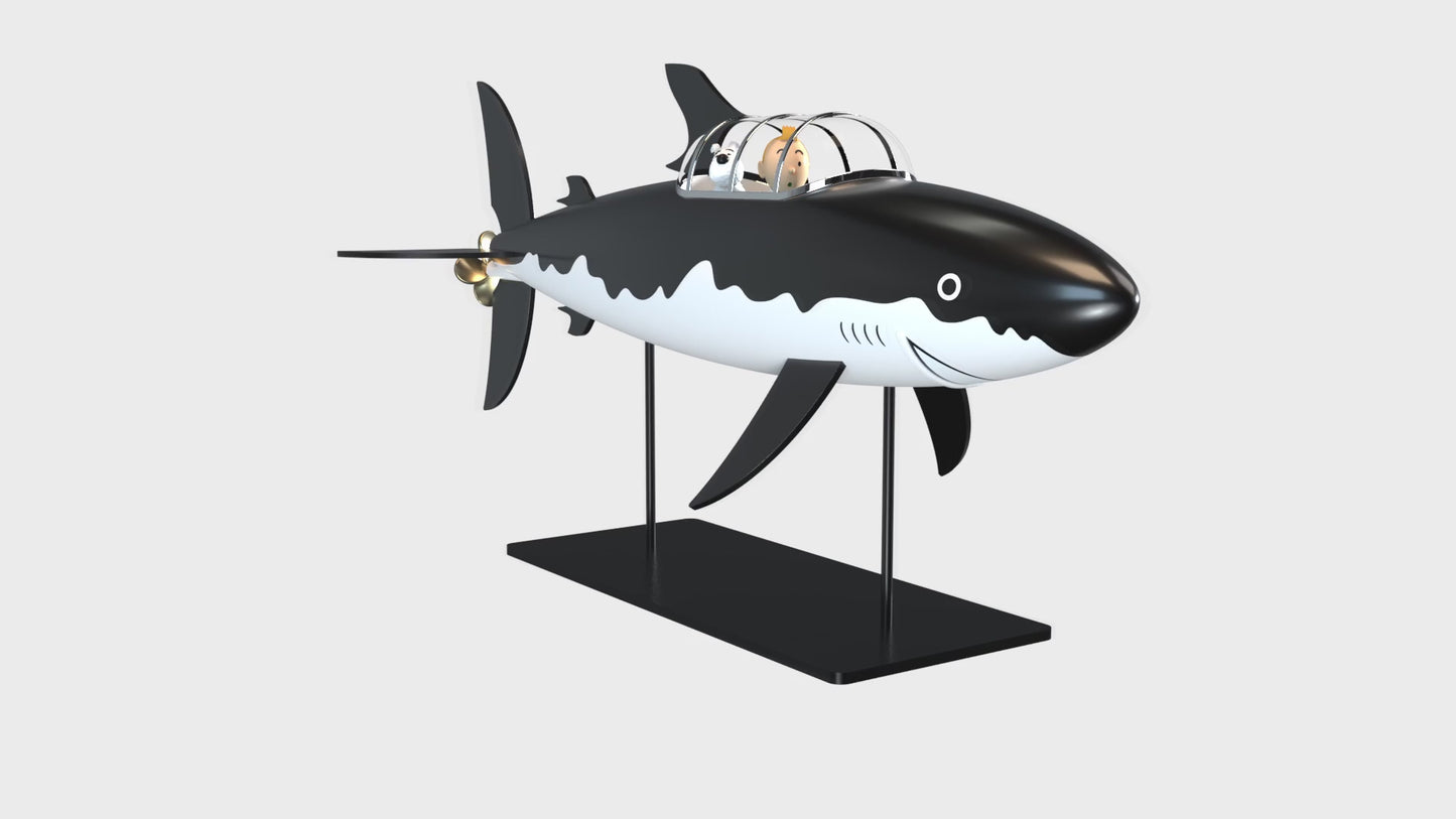 Collectible figurine Tintin and Snowy in the Submarine Shark 77 cm (40029)