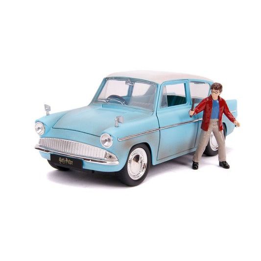 Harry Potter Hollywood Rides Diecast Model 1/24 1959 Ford Anglia with Figure - 1959 Ford Anglia, cars, diecast, Harry Potter, Hollywood Rides, jada toys, movies, vehicles - Gadgetz Home
