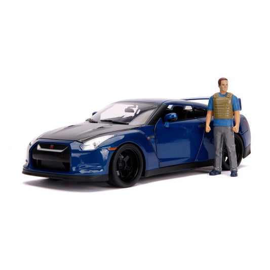 The Fast and Furious Diecast Model Hollywood Rides 1/18 2009 Nissan Skyline GT-R R35 with Brian Figure - cars, diecast, diecast car, fast and furious, Hollywood Rides, jada toys, movies - Gadgetz Home