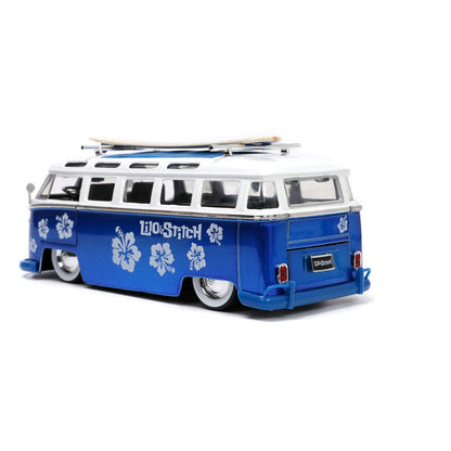 Lilo & Stitch Hollywood Rides Diecast Model 1/24 1962 Volkwagen Bus with Stitch Figure - 1962 Volkwagen Bus, cars, diecast, diecast car, Disney, Hollywood Rides, jada toys, lilo&stitch, New Arrivals - Gadgetz Home