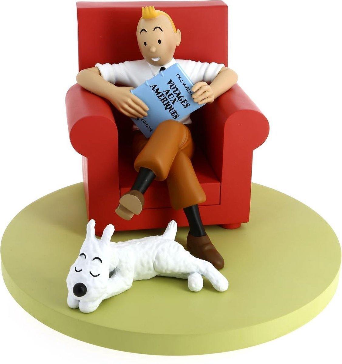 Tintin/Kuifje/Tim Moulinsart Tintin Model Moulinsart Resin Sofa Red Icons Collection (Moulinsart 46404) - chair, Chaise, Het gebroken oor, Kuifje, Moulinsart, red chair, stoel, The Broken Ear, Tintin - Gadgetz Home