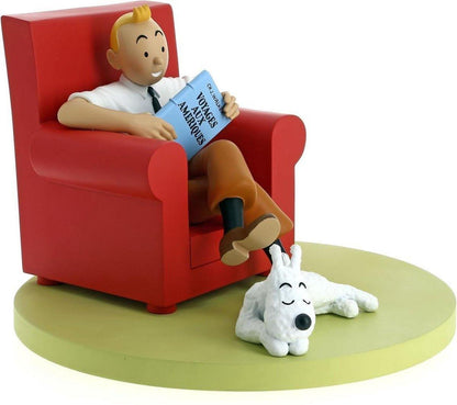 Tintin/Kuifje/Tim Moulinsart Tintin Model Moulinsart Resin Sofa Red Icons Collection (Moulinsart 46404) - chair, Chaise, Het gebroken oor, Kuifje, Moulinsart, red chair, stoel, The Broken Ear, Tintin - Gadgetz Home