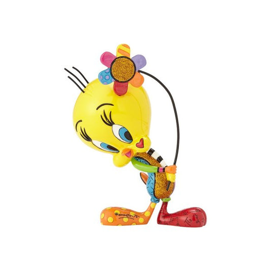 Looney Tunes by Britto - Tweety with Flower Figurine 14 cm - britto, enesco, figurines, great gift, looney tunes, Tweety, tweety bird - Gadgetz Home