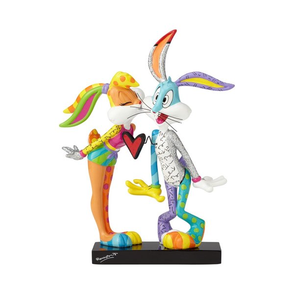 Looney Tunes by Britto - Lola Kissing Bugs Bunny Figurine 21 cm - britto, bugs bunny, enesco, figurines, great gift, lola, lola bunny, looney tunes - Gadgetz Home