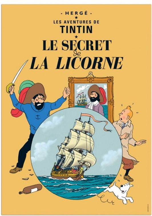 Tintin - Poster - The Secret of the Unicorn - Le secret de la Licorne (50 X 70CM) - 50x70cm - Official Moulinsart Poster - eenhoorn, le secret  de la licorne, licorne, Tintin, tintin poster - Gadgetz Home