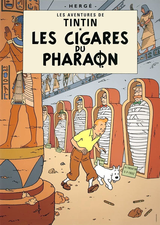 Tintin - Poster - Album - The cigars of the Pharaoh - Les cigares du pharaon - 50x70cm - Official Moulinsart 22030 - cigares du pharaon, cigars of the pharao, Tintin, tintin poster - Gadgetz Home