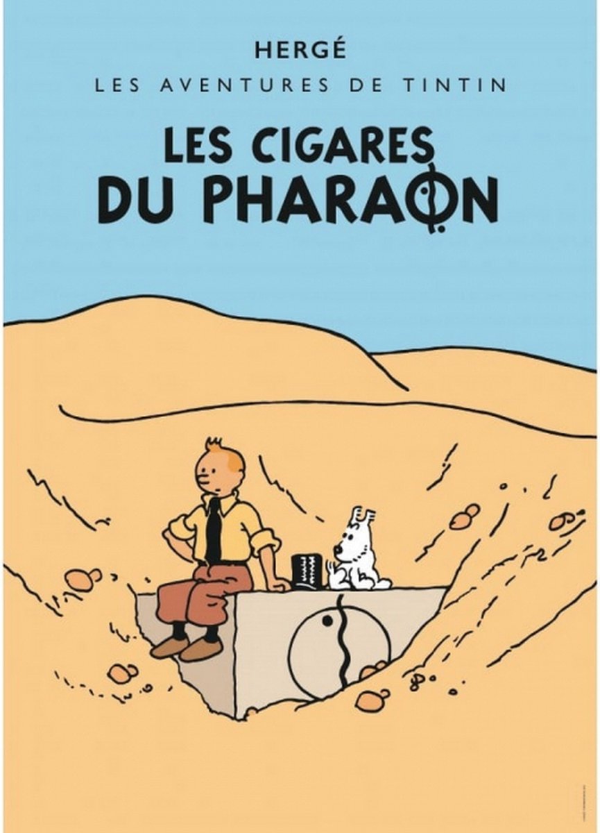 Tintin Album Poster Les Cigares du Pharaon (The Cigars of the Pharaoh) 50x70cm, Official Tintin Poster -  - Gadgetz Home