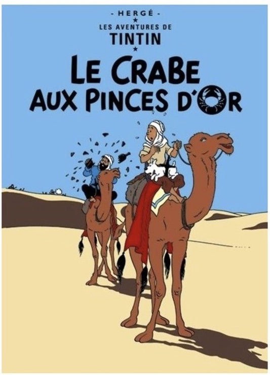 Tintin Poster from the album 'the crab with the golden claws' French, 50x70 cm, Official Tintin Poster - crab with the golden claws, hergé, Poster, tintin - Gadgetz Home
