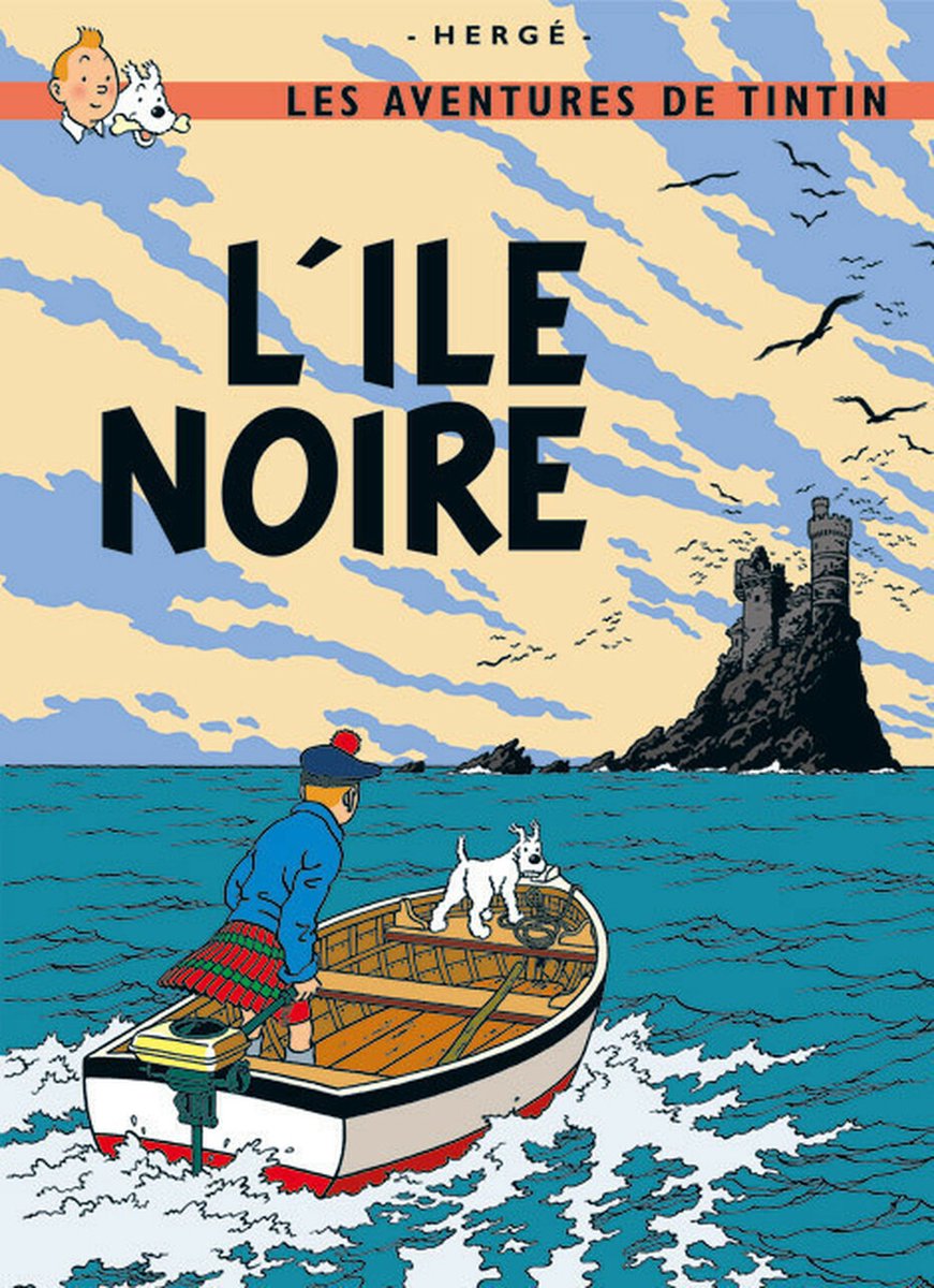 Tintin Poster - L'ile noire - The Black Rocks - 70x50 cm - Hergé - Moulinsart official edition - black rocks, Kuifje, poster, Tintin, tintin Cards, tintin poster, île noir - Gadgetz Home