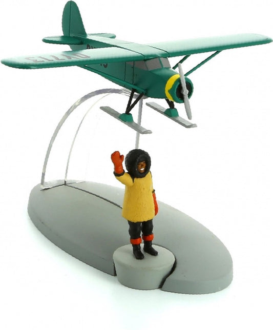 Tintin Plane -N°49: Professor Nielsen's plane on skis. Approx 12 cm wide. - hergé, Iriouk, Moulinsart, Nielsen, professor Nielsen, tintin, tintin plane - Gadgetz Home