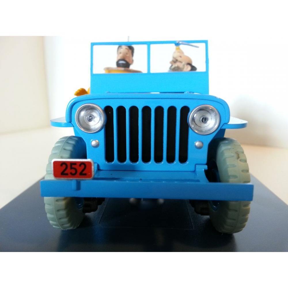 Tintin-Moulinsart Scale Car 1/24: N°04 The Blue Jeep Willys - Destination Moon - blue jeep, Captain Haddock, car, collectors item, Destination Moon, Haddock, jeep, kuifje, moulinsart, moulinsart car, tintin, willys - Gadgetz Home