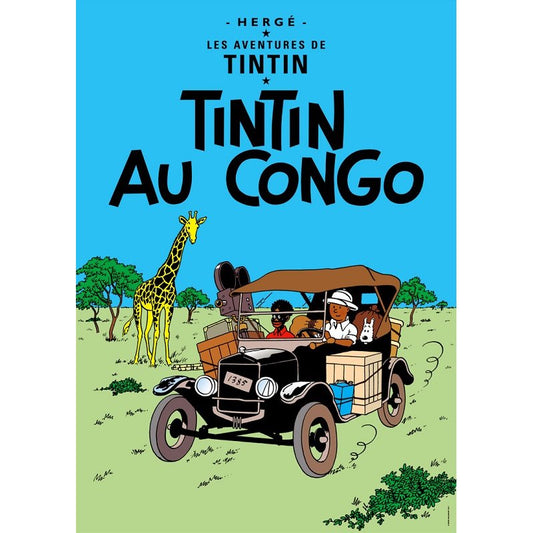 Tintin Poster Tintin au Congo 50x70cm Official Tintin poster made by Moulinsart - poster, tintin, tintin congo. - Gadgetz Home