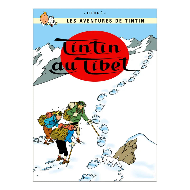 Tintin Poster from album 'Tintin in Tibet' French text, 50x70 cm, Official Tintin Poster - kuifje in tibet, Moulinsart, tintin, tintin in tibet, tintin poster - Gadgetz Home