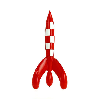 Tintin Rocket - Lunar Rocket 30 cm red white - Official Tintin collectors Item by Moulinsart- With certificate. - Kuifje, lunar rocket, Moulinsart, raket, Red White, Rocket, Tim, Tintin - Gadgetz Home