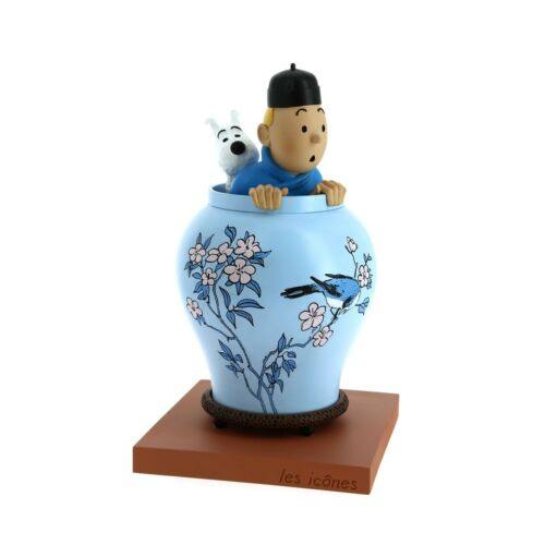 Tintin statue Chinese Vase Blue Lotus. From the Icons Collection-Official Tintin collectors item - Blue Lotus, Blue vase, Chinese, Chinese vase, collectors item, exceptional collecting, Kuifje, Moulinsart, Tim, Tintin, Vaas, Vase - Gadgetz Home