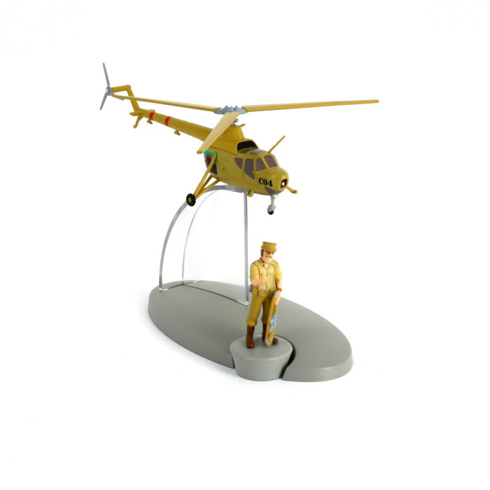 TinTin - Helicopter with Alcazar Figure from Tintin and the Picaros - Moulinsart #22 - aeroplane, Airplane, Destination Moon, Kuifje, Moon, moulinsart, Soviets, Tintin, Tintin Picaros, Tintin Soviets - Gadgetz Home