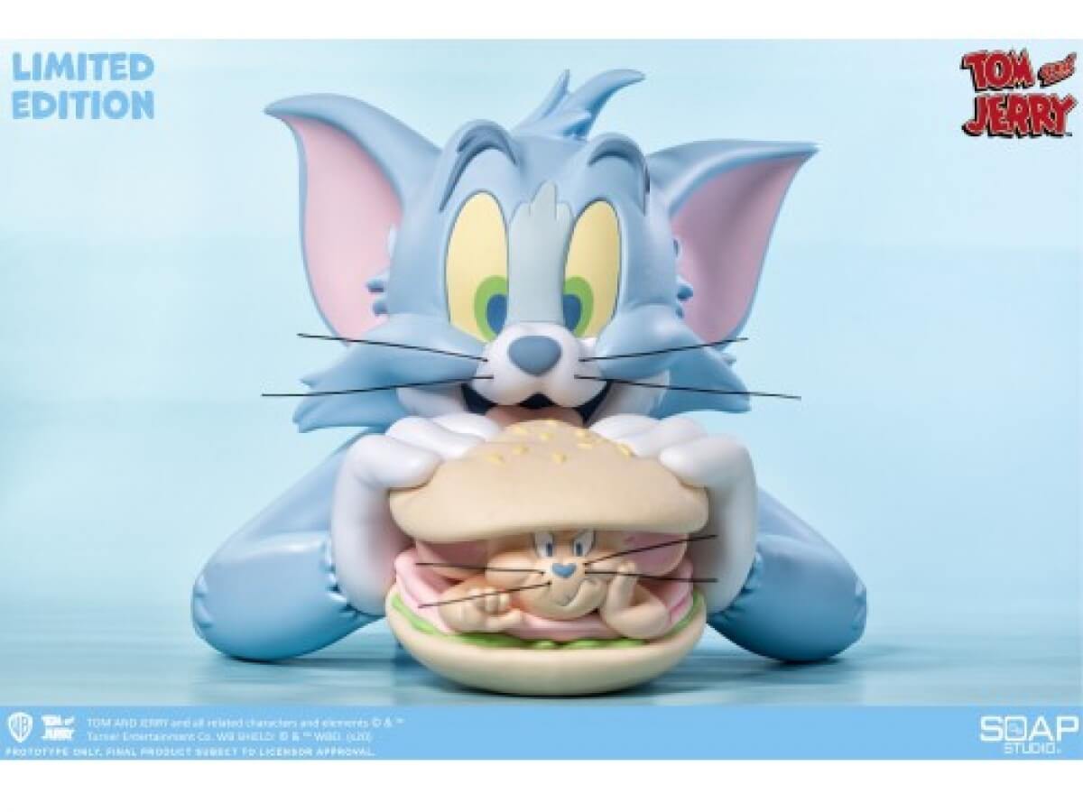 Tom and Jerry Burger Vinyl Bust - Lagoon Blue Version - Limited Edition - Art Toy, Blue Version, Busts, Exclusive, Jerry's Burger, New Arrivals, soap studios, tom and jerry, tom&jerry - Gadgetz Home