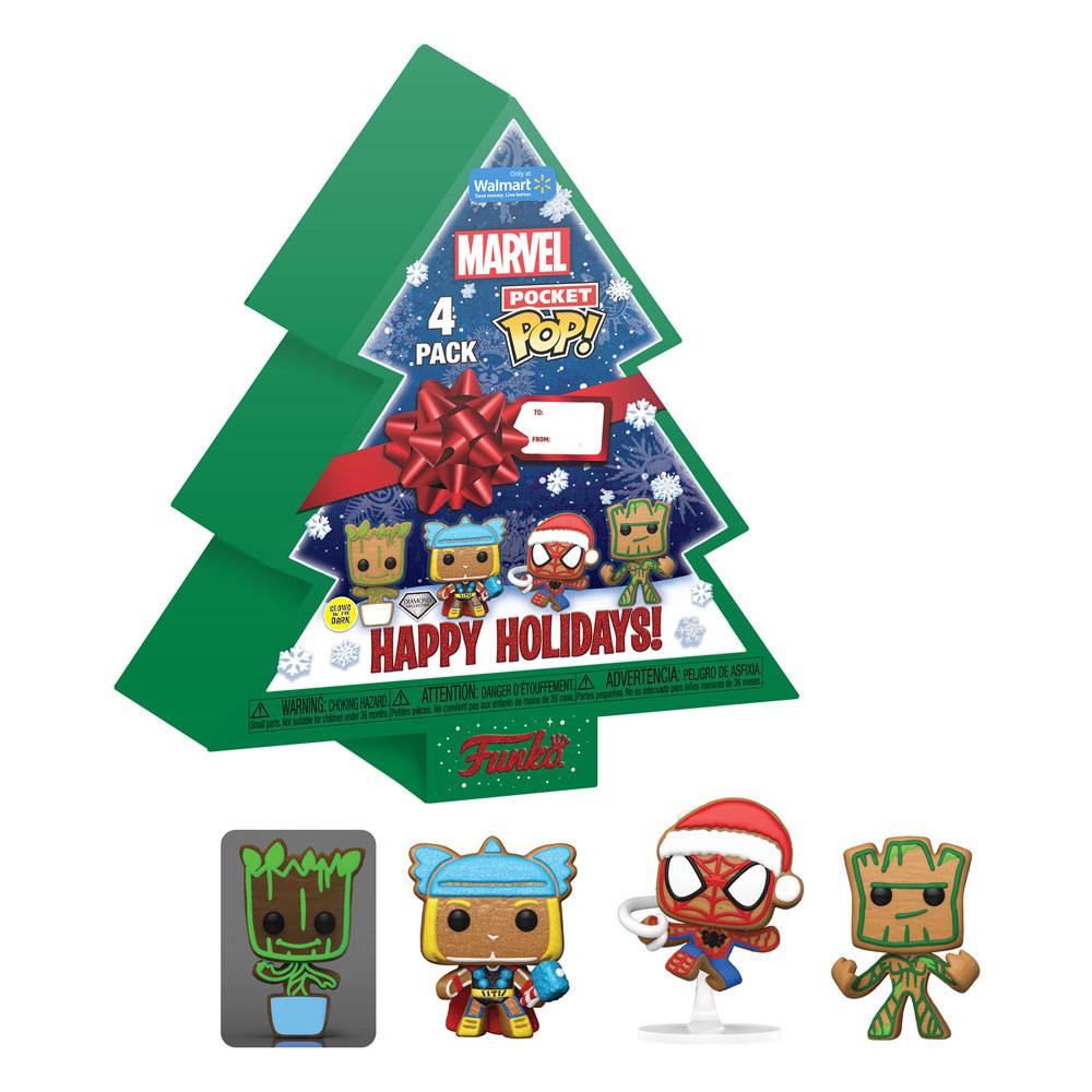 Marvel Holiday 2022 Pocket POP! Vinyl Keychains 4-Pack Tree Holiday Box - collectors box, Funko, Funko POP, great gift, Holiday, Marvel, pocket pop - Gadgetz Home