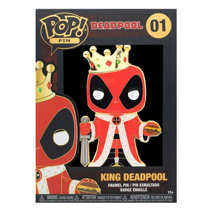 Deadpool POP! Enamel Pin King Deadpool 10 cm 01 - brooches, Deadpool, enamel pin, Funko, Funko POP, Marvel, movies, POP! Pin - Gadgetz Home