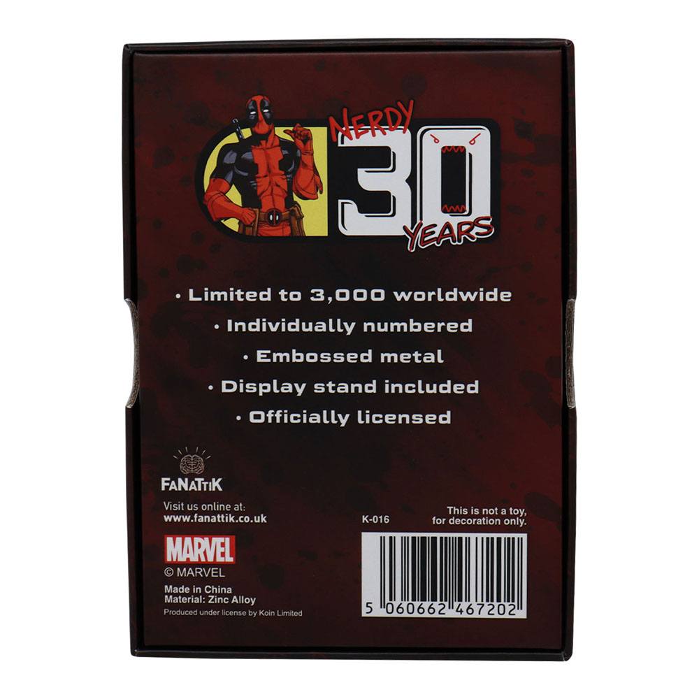 Marvel Ingot Deadpool Anniversary Limited Edition - collectors item, Deadpool, fanattik, limited edition, Marvel, metal ingot - Gadgetz Home